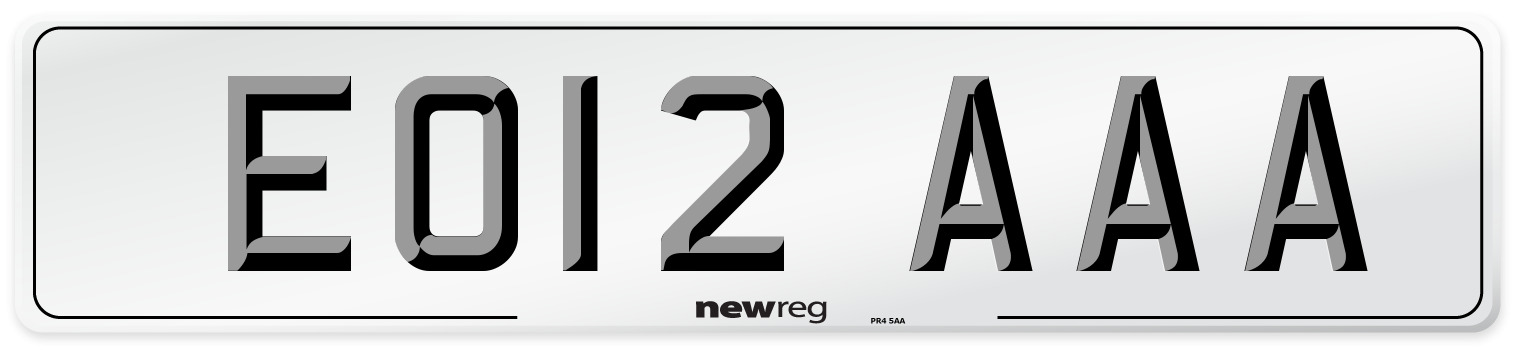 EO12 AAA Number Plate from New Reg